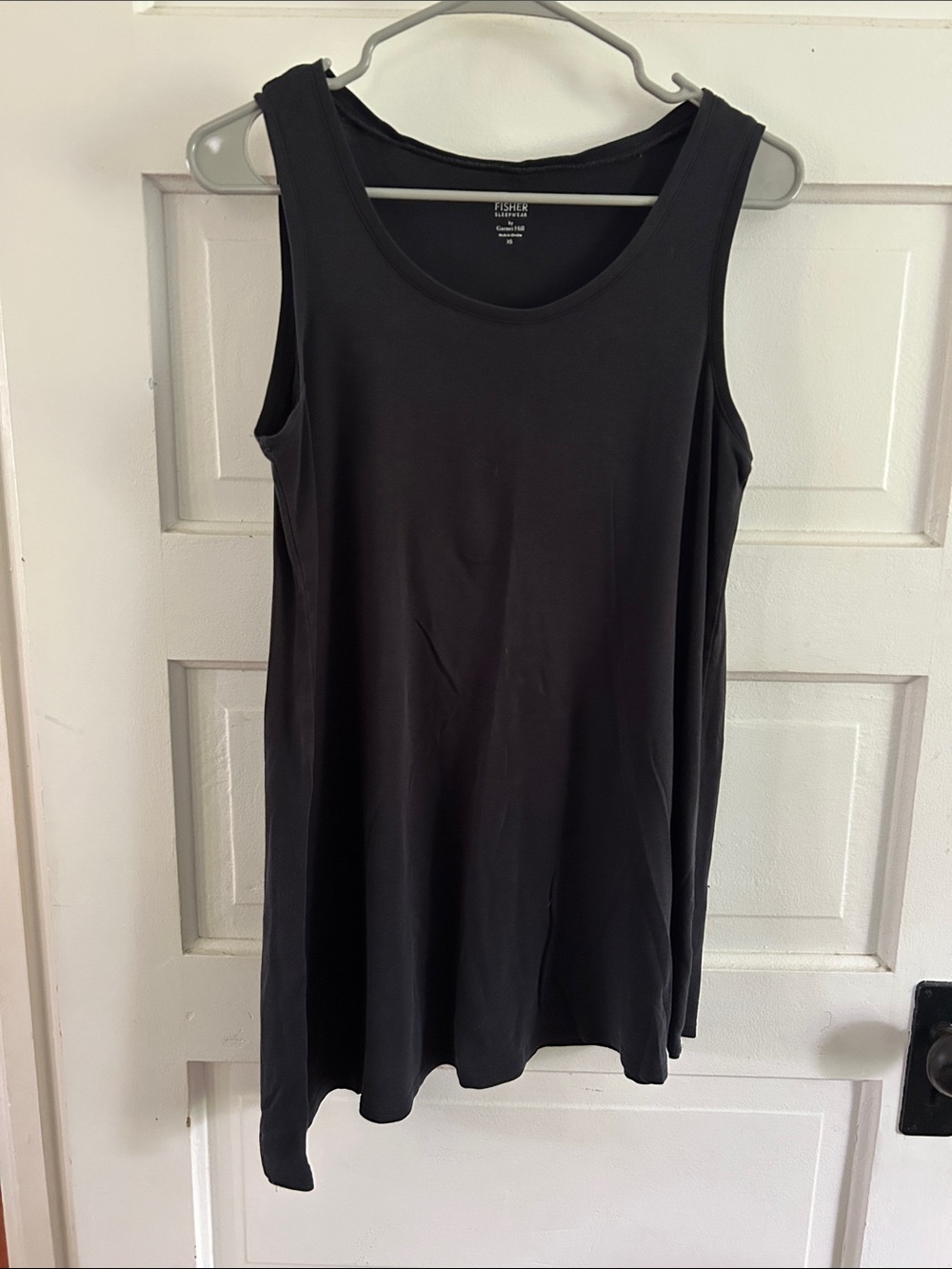 Eileen Fisher Black Scoop Neck A-Line Asymmetrical Tank Sleepwear XS